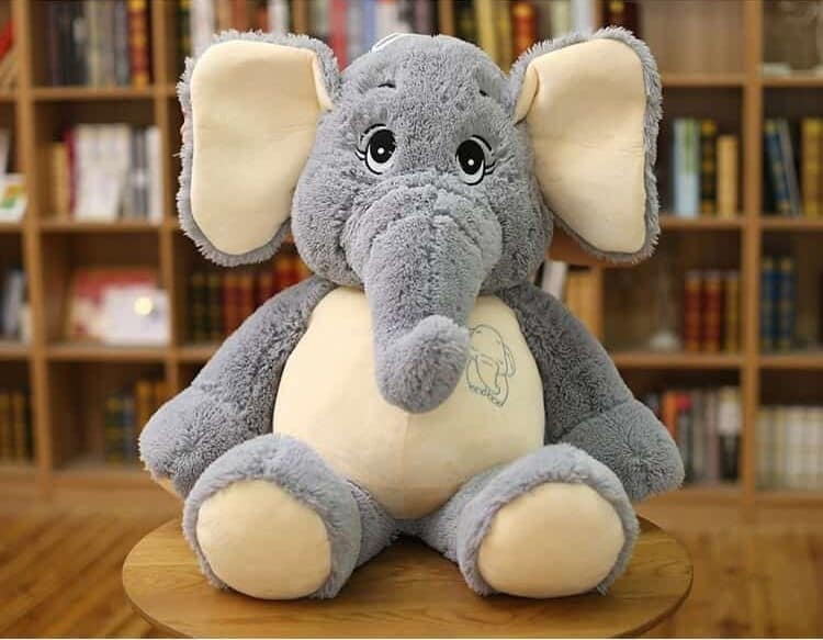 Gray Elephant Plush Big Ears 