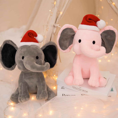 Pink Christmas Elephant Plush 