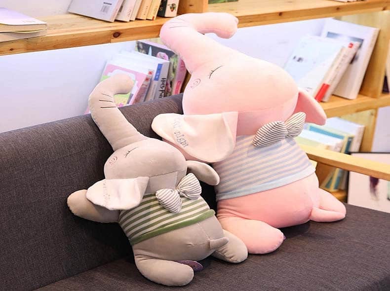 Peluche Éléphant Bonne Nuit Rose