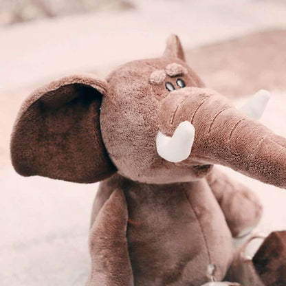 Sitting Brown Elephant Plush Toy