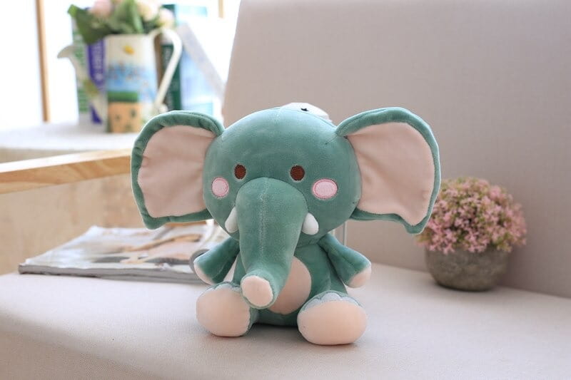 Peluche Éléphant Mignon Vert