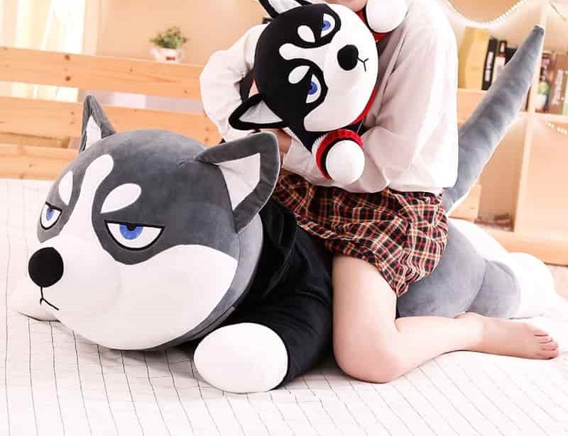 Supreme Gray Husky Dog Plush