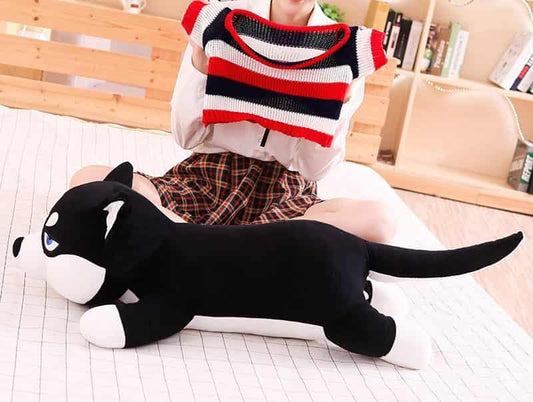 Black Striped Husky Dog Plush