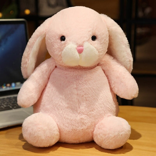 Pink Sitting Rabbit Plush