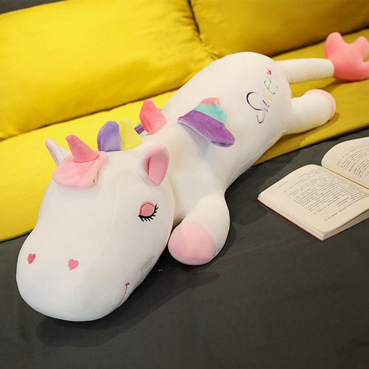 Peluche Licorne Géante Blanche