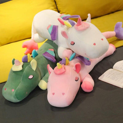 Peluche Licorne Géante Verte