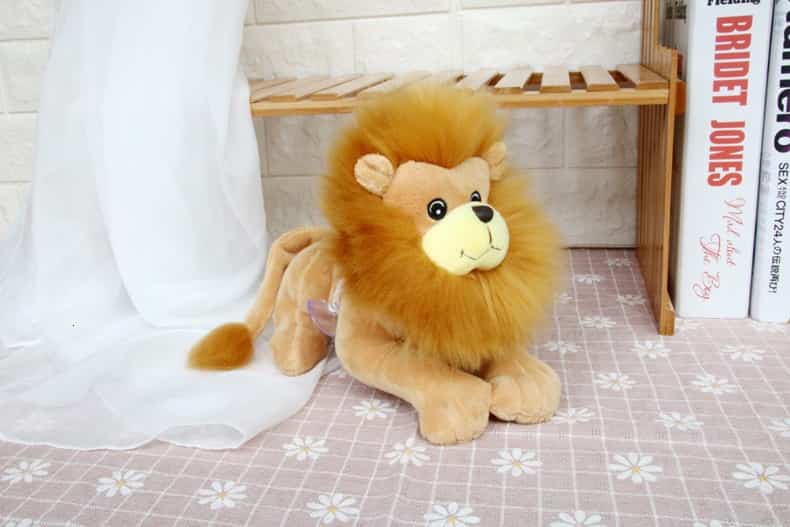 Orange Lying Lion Plush