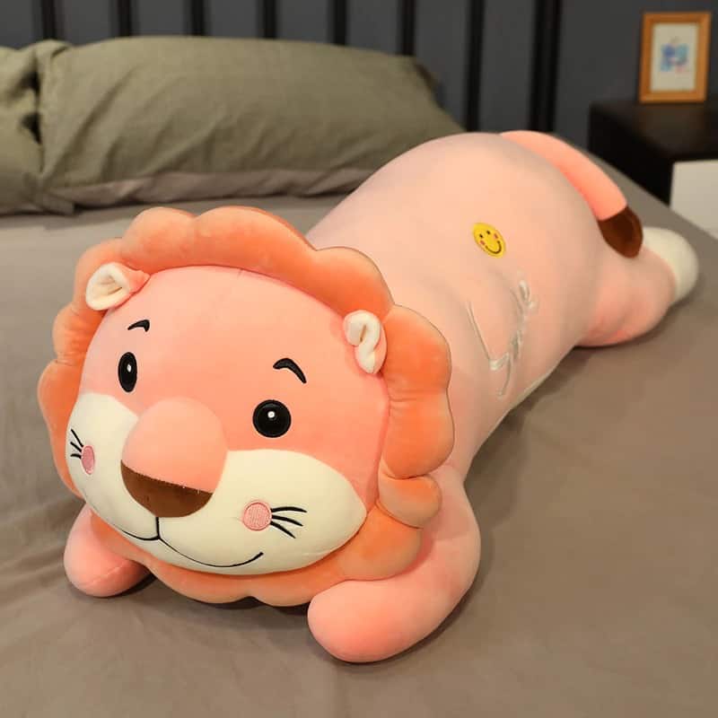 Lying Pink Lion Plush