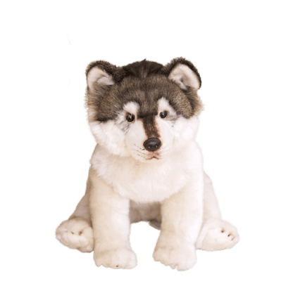 White and Black Wolf Plush