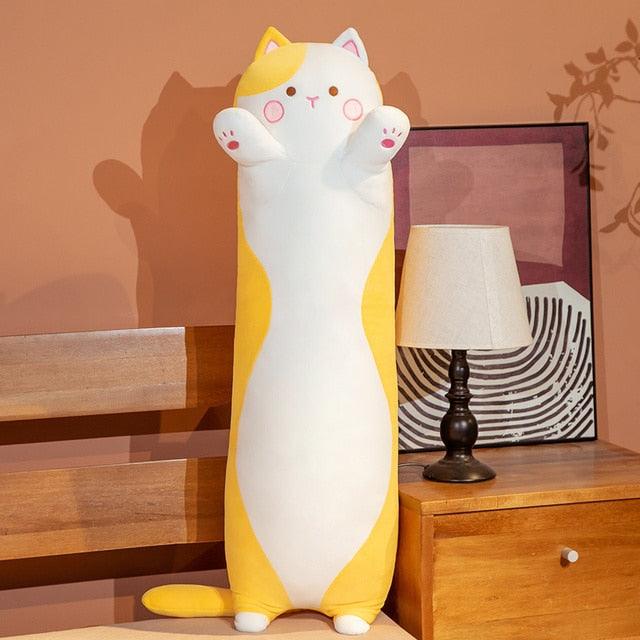 Peluche Oreiller Chat Jaune