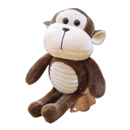 Peluche Singe Assis Marron