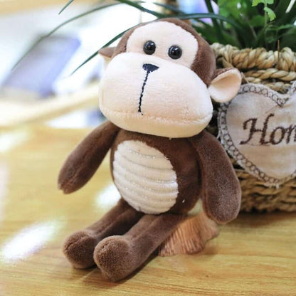 Peluche Singe Assis Marron