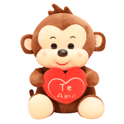 Peluche Singe Assis Tranquille Marron