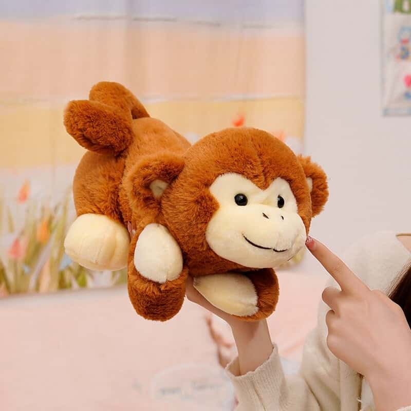 Brown Lying Monkey Plush Toy