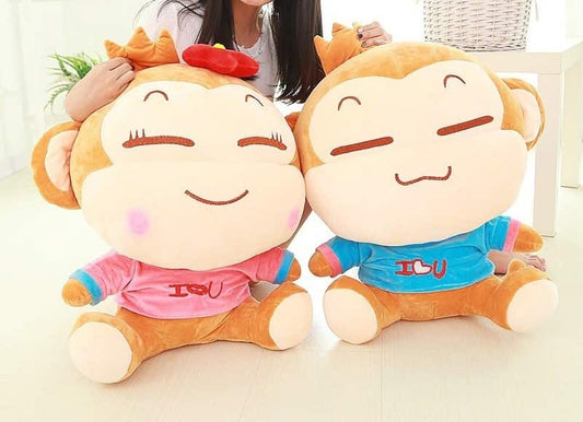 Peluche Singe Couple Amoureux