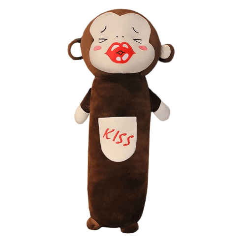 Peluche Singe Oreiller Marron