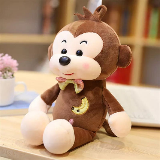 Peluche Singe Banane Marron