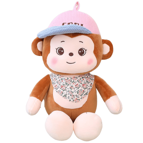 Peluche Singe Bandana Marron Clair