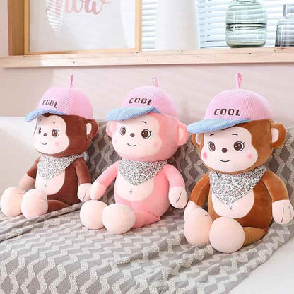 Light Brown Bandana Monkey Plush Toy