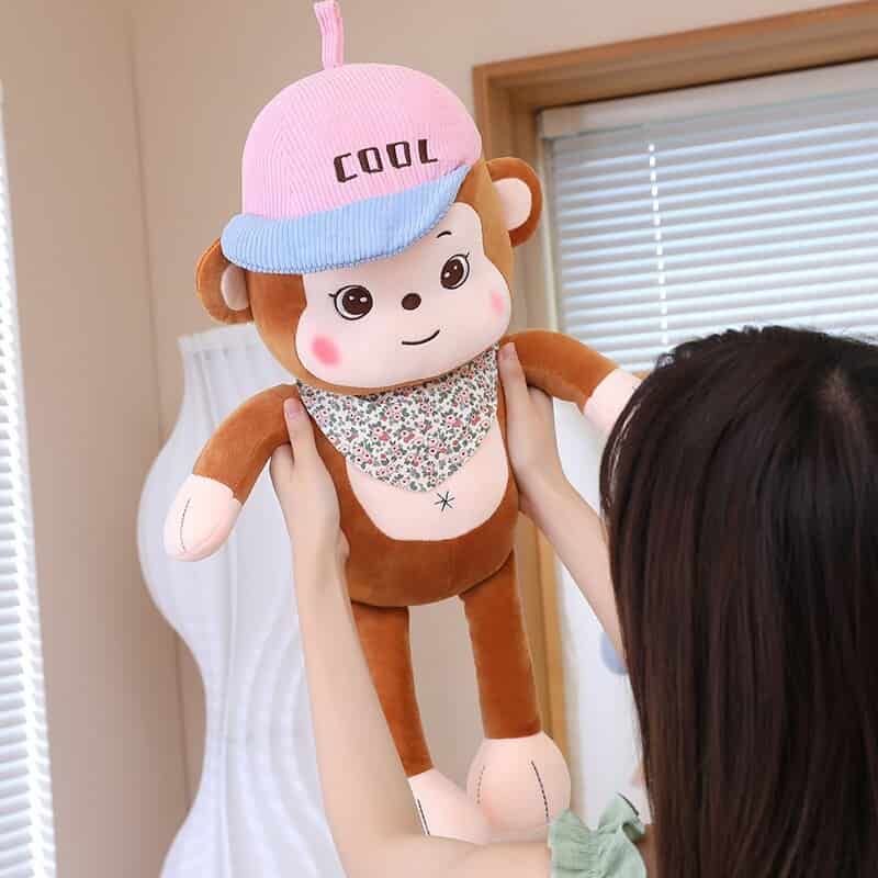 Light Brown Bandana Monkey Plush Toy