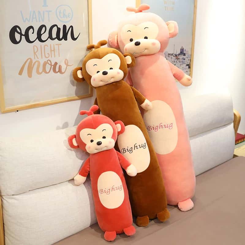 Peluche Singe Oreiller Rouge