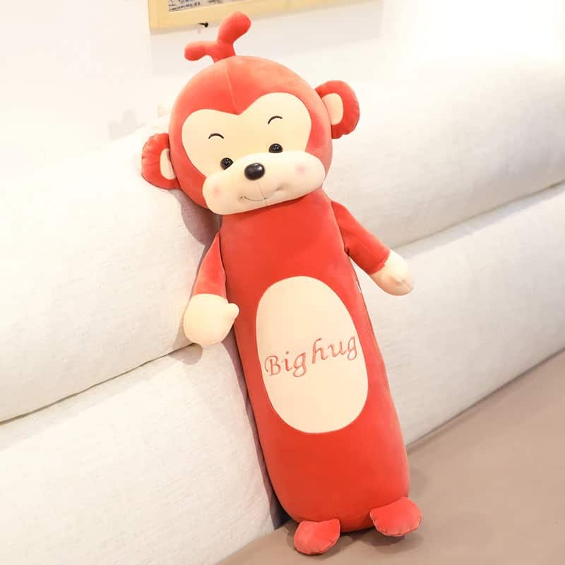 Peluche Singe Oreiller Rouge