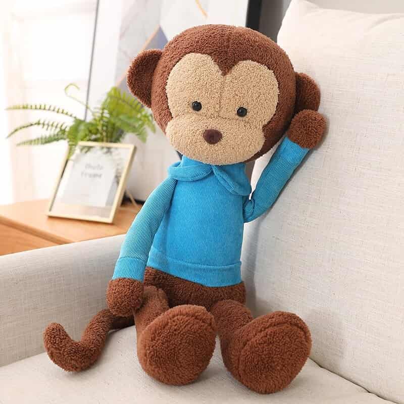 Blue Sweater Monkey Plush