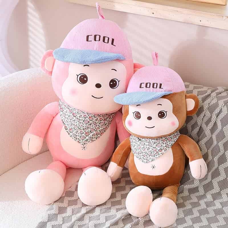 Pink Bandana Monkey Plush