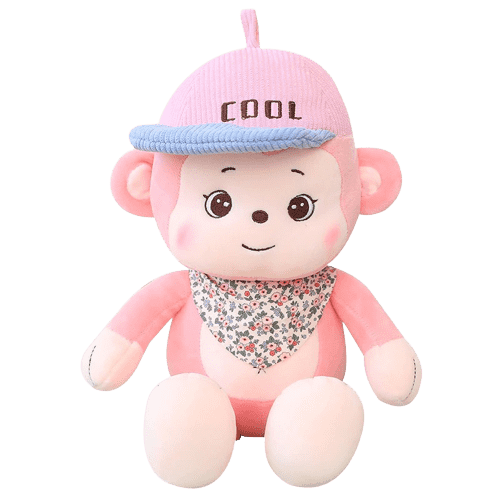 Peluche Singe Bandana Rose