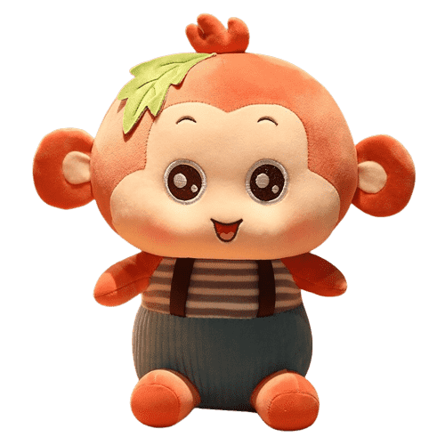 Peluche Singe Rouge Assis