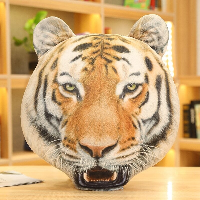 Realistic Tiger Head Plush