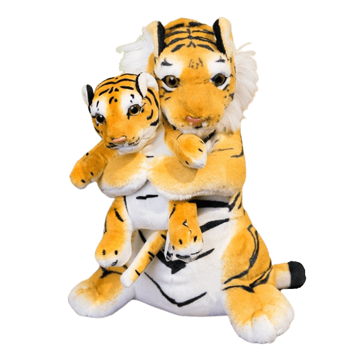 Sitting Red Tiger Plush Toy