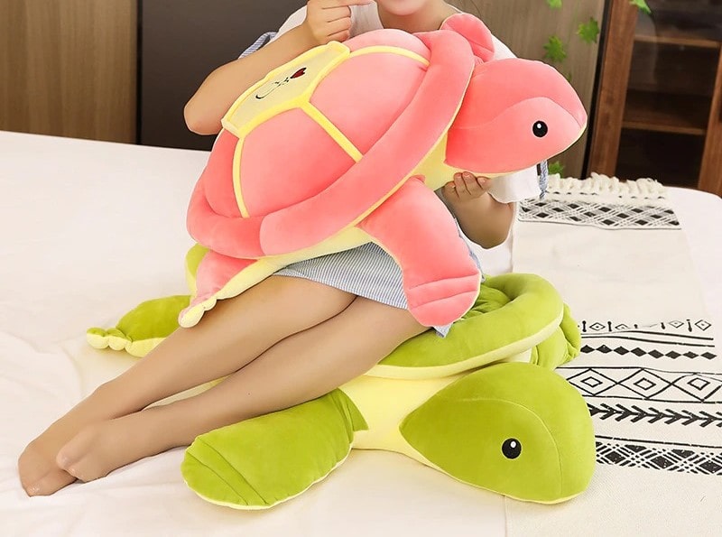 Plush Turtle Heart Pillow