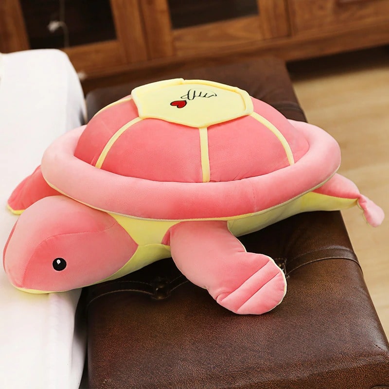 Plush Turtle Heart Pillow