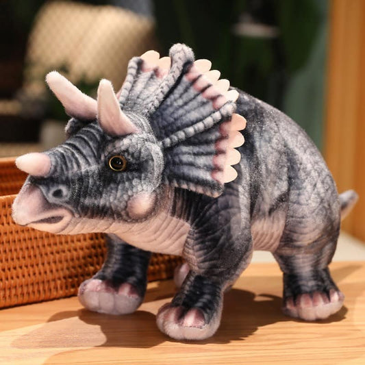 Gray Triceratops Dinosaur Plush