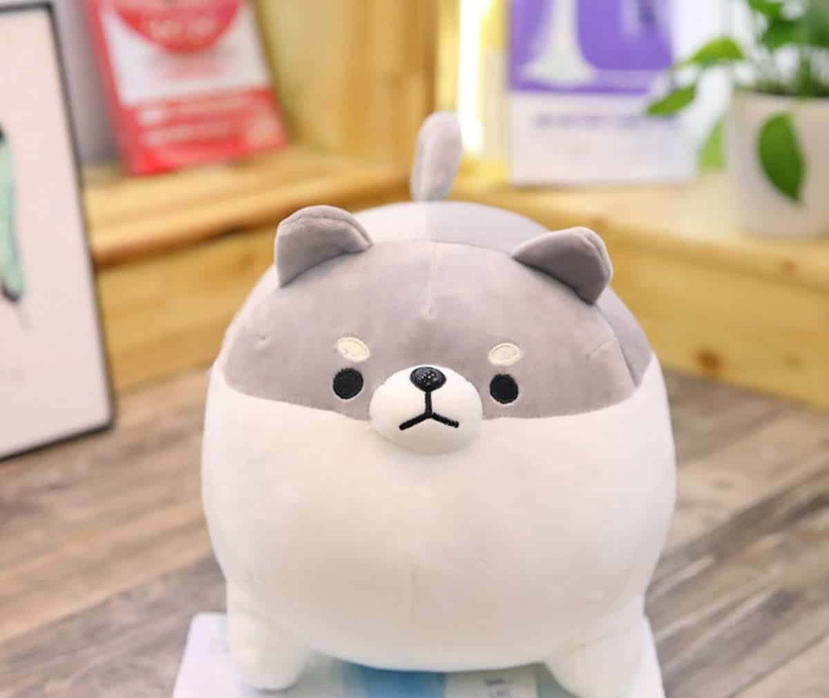 Gray Shiba Inu Dog Plush