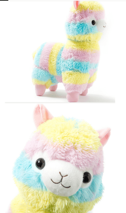 Poupée en peluche Alpaga arc-en-ciel mignonne et colorée, animaux en peluche mignons