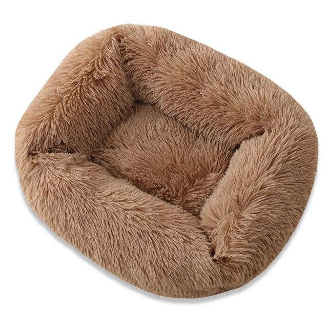 Lit carré pour chien et chat pour animaux de taille moyenne, super doux, chaud, pelucheux et confortable