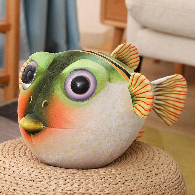 Poisson Fugu en peluche réaliste