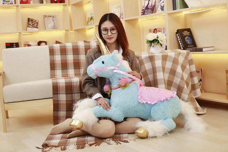 39" Large Majestic Unicorn Plush Doll with Saddle