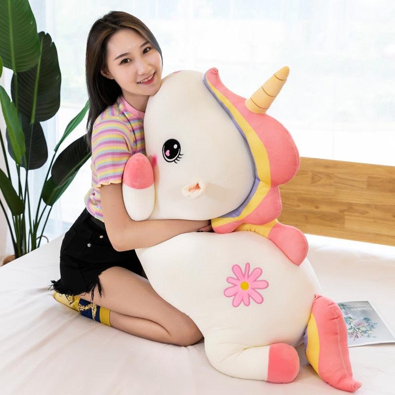 Jouet Kawaii Licorne Arc-en-ciel en peluche, Licorne géante en peluche pour enfants