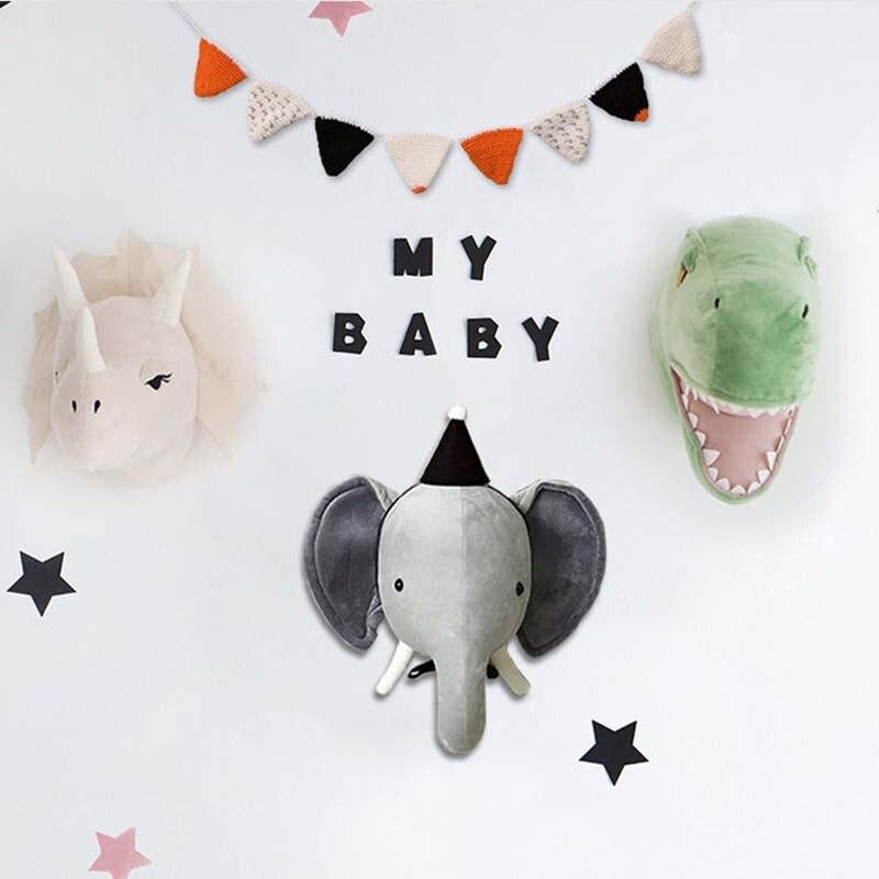 Creative stuffed animal wall decoration for children's room