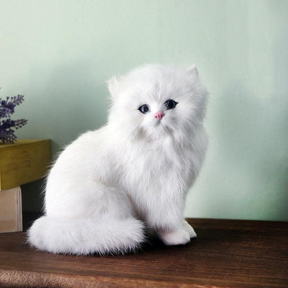 Jouets en peluche réalistes pour chats persans blancs
