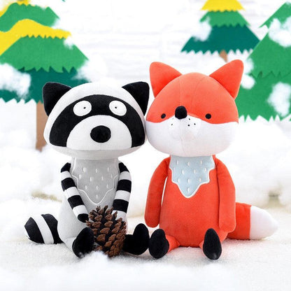 14" Fox and Racoon Best Friends Plush Toys