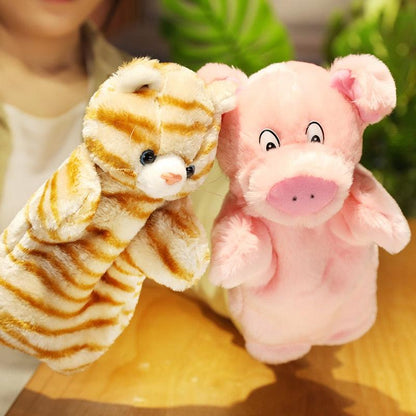 13 styles d'animaux en peluche marionnettes à main