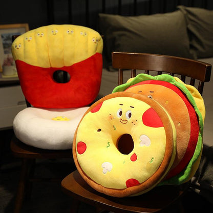 Burger, fries, egg and pizza plush toy