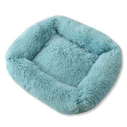 Lit carré pour chien et chat pour animaux de taille moyenne, super doux, chaud, pelucheux et confortable