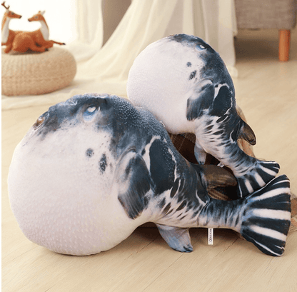 pop lovely animal realistic puffer fish plush toy pillow