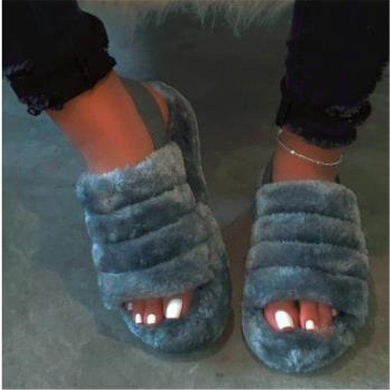 Plus Size Thick Bottom Plush Slippers