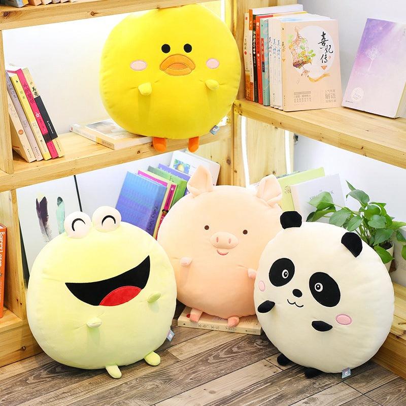 Round animal plush pillow